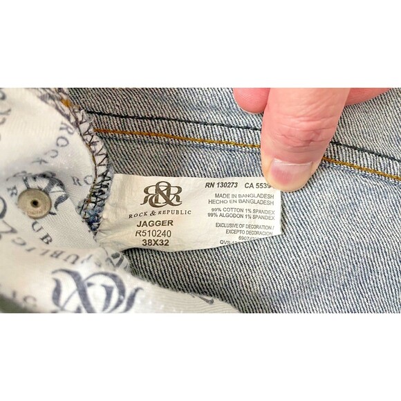 Rock & Republic Jagger Relaxed Straight Medium Wash Jeans - Men's Size 38x32 - Picture 6 of 8